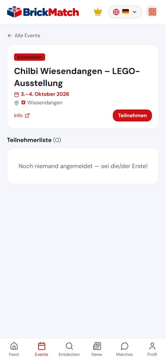 Screenshot: Event-Details mit Zusage-Button