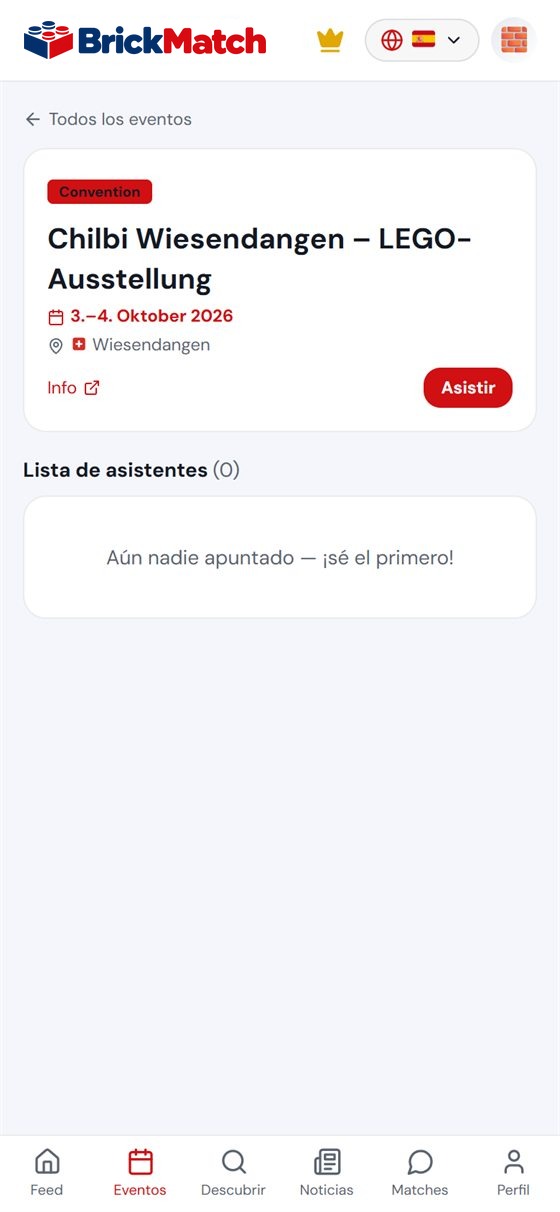 Captura: detalles del evento con botón para apuntarse