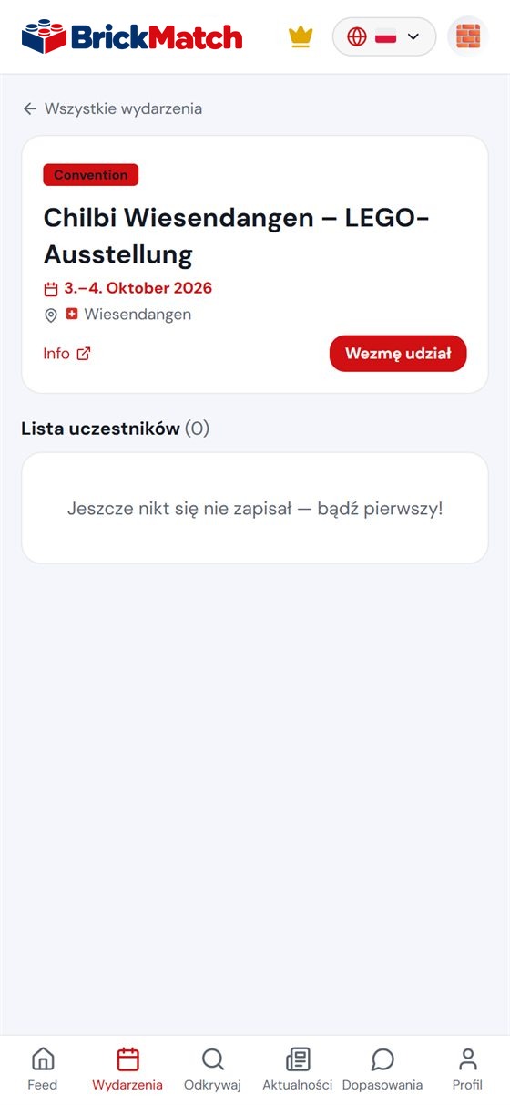 Zrzut ekranu: szczegóły wydarzenia z przyciskiem zapisu